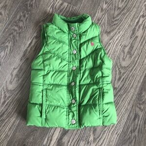 Old Navy Bright Green Quilted Puffer Vest | Size XS